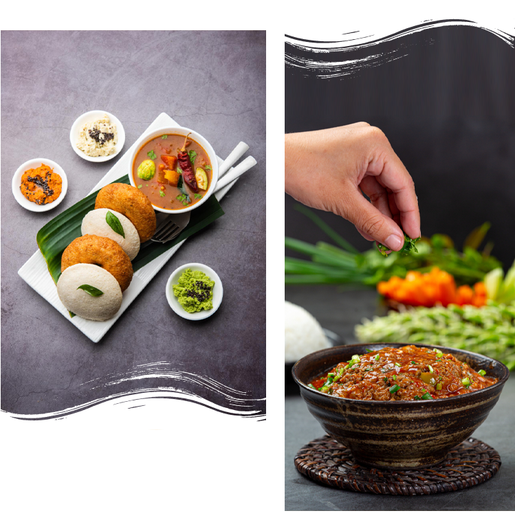 Traditional Kerala cuisine at Ragamaya Spa and Resort in Munnar